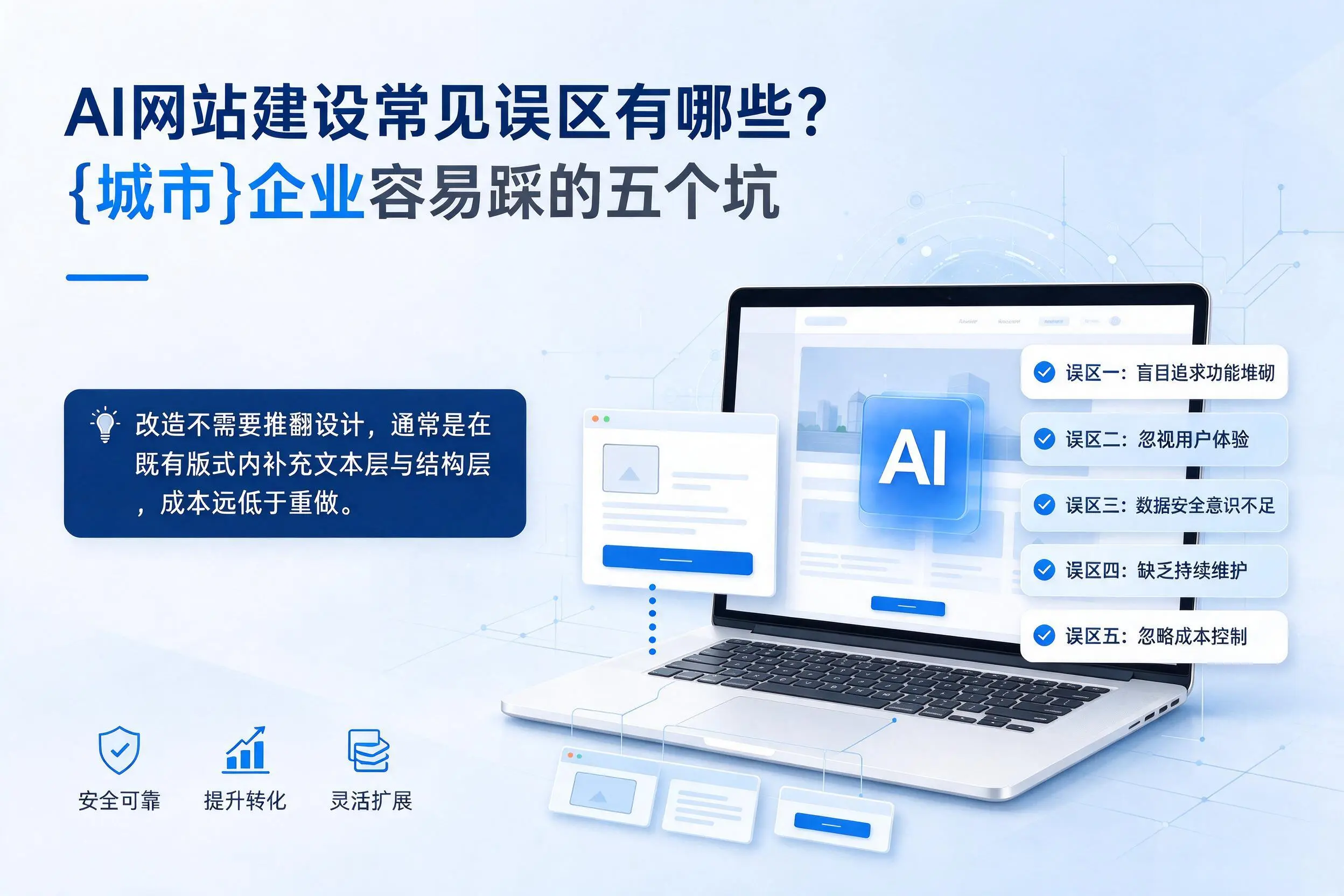 AI网站建设常见误区有哪些?漳州企业容易踩的五个坑