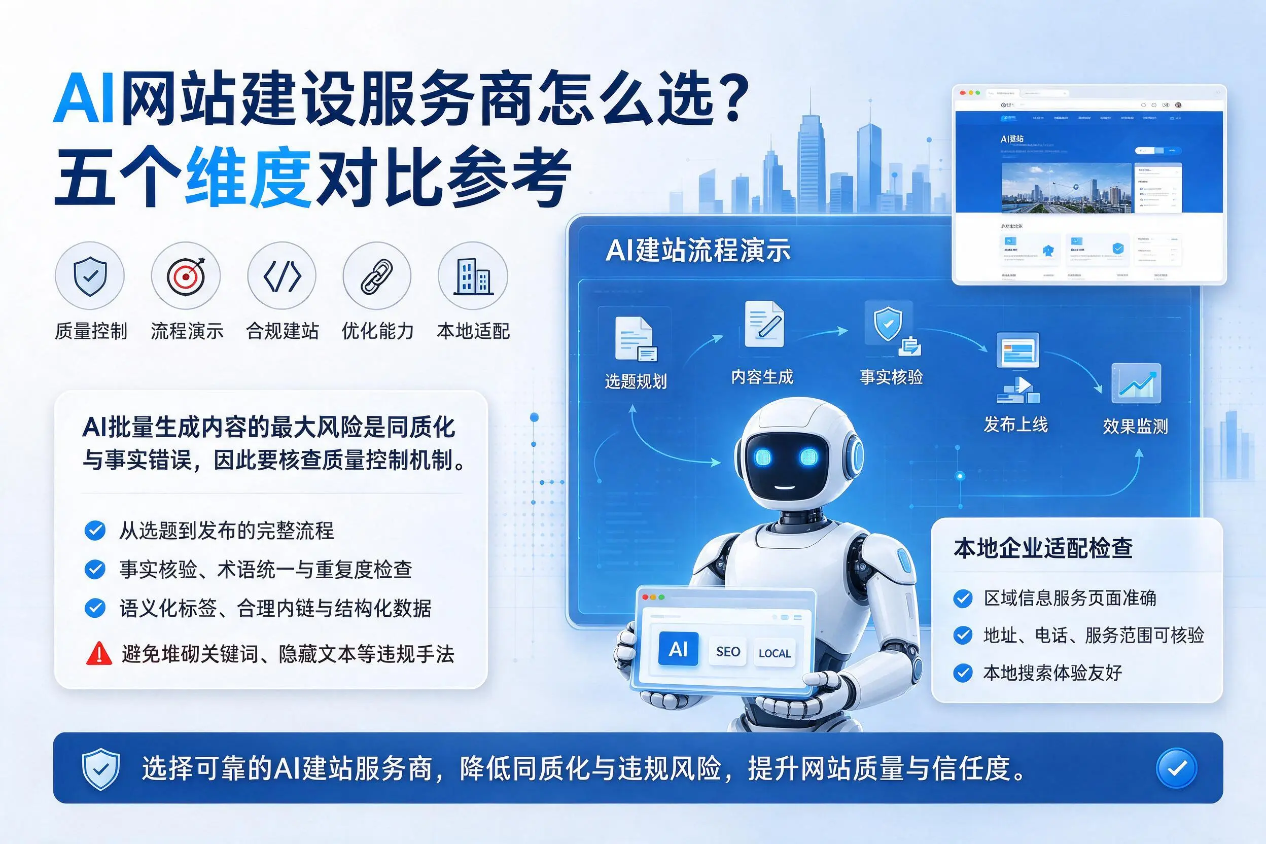 漳州AI网站建设服务商怎么选？五个维度对比参考