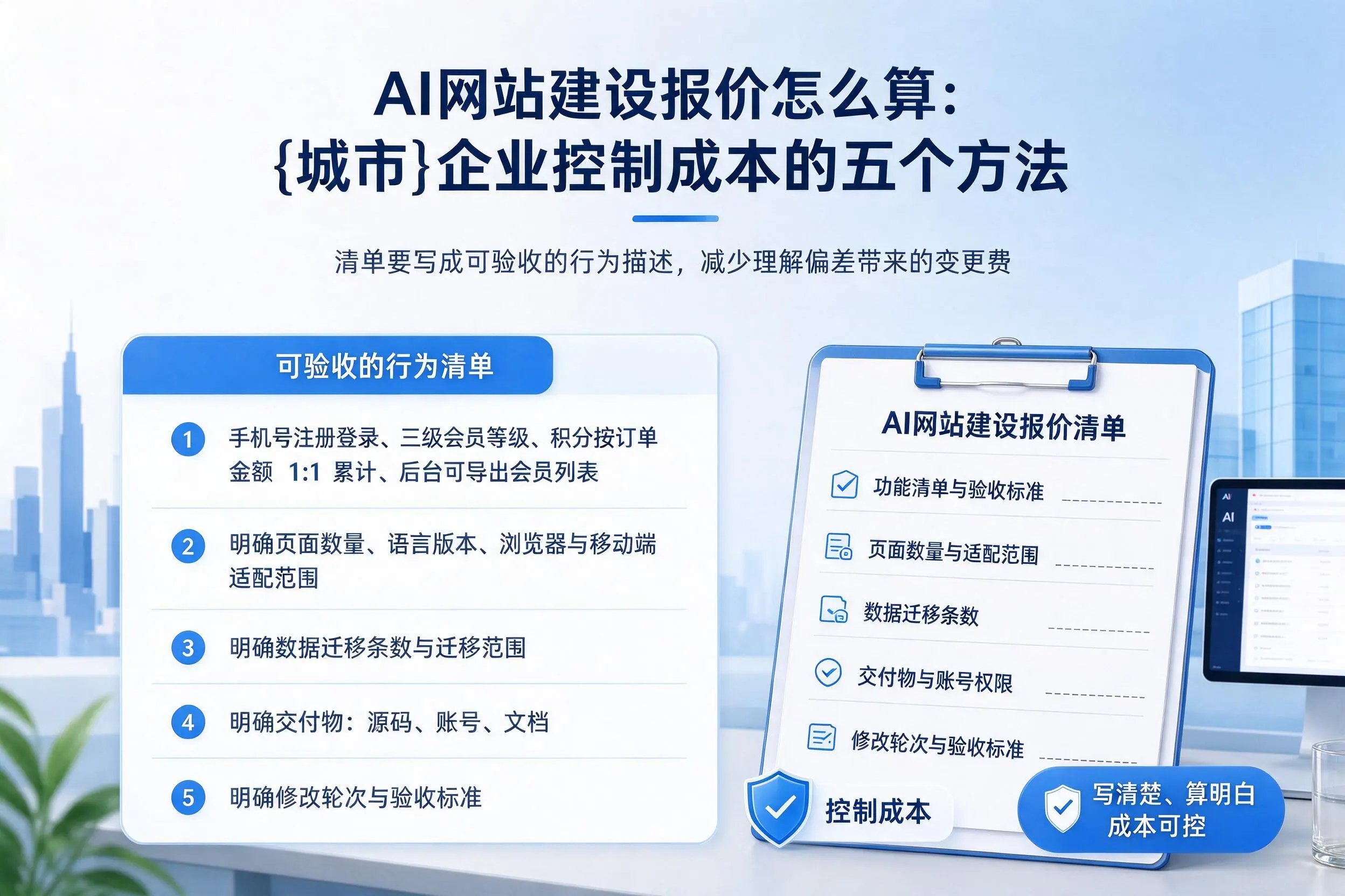 AI网站建设报价怎么算:漳州企业控制成本的五个方法